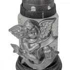 Angyal lámpással henger üvegmécses ezüst 35gr 17,5cm 10db/#