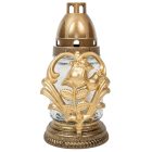 Virágos henger üvegmécses arany 35gr 18cm 10db/#