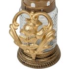 Virágos henger üvegmécses arany 35gr 18cm 10db/#