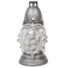 Virágos henger üvegmécses ezüst 35gr 18cm 10db/#