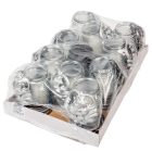 Virágos henger üvegmécses ezüst 35gr 18cm 10db/#