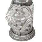 Virágos henger üvegmécses ezüst 35gr 18cm 10db/#