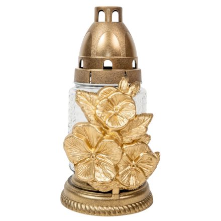 Orchideás henger üvegmécses arany 35gr 18cm 10db/#