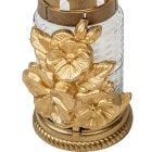 Orchideás henger üvegmécses arany 35gr 18cm 10db/#