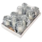 Orchideás henger üvegmécses ezüst 35gr 18cm 10db/#