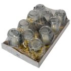 Rózsás henger üvegmécses arany 35gr 18cm 10db/#