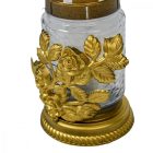 Rózsás henger üvegmécses arany 35gr 18cm 10db/#