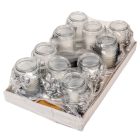 Rózsás henger üvegmécses ezüst 35gr 18cm 10db/#