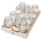 Rózsás henger üvegmécses fehér 35gr 18cm 10db/#