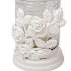 Rózsás henger üvegmécses fehér 35gr 18cm 10db/#