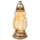 Óriás mintás üvegmécses arany 130gr 38cm 4db/#