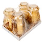 Óriás mintás üvegmécses arany 130gr 38cm 4db/#