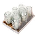 Mária mintás üvegmécses arany  70gr 25,5cm 8db/#