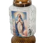 Mária mintás üvegmécses arany  70gr 25,5cm 8db/#