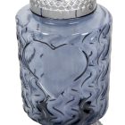 Szív mintás óriás üvegmécses szürke 105gr 35cm 5db/#