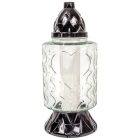 Szív mintás óriás üvegmécses fekete 105gr 35cm 5db/#