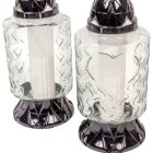 Szív mintás óriás üvegmécses fekete 105gr 35cm 5db/#