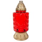 Szív mintás óriás üvegmécses piros 105gr 35cm 5db/#