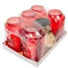 Szív mintás óriás üvegmécses piros 105gr 35cm 5db/#