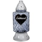 Emlékezünk feliratos óriás üvegmécses szürke 105gr 35cm 5db/#