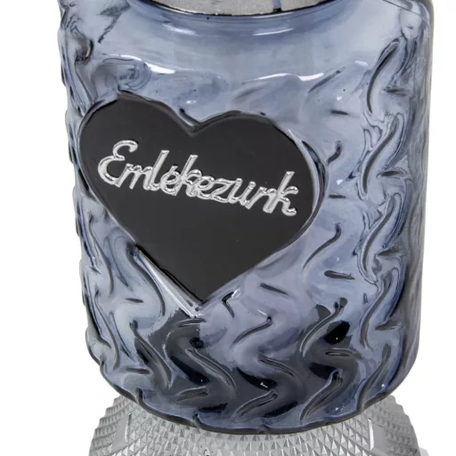 Emlékezünk feliratos óriás üvegmécses szürke 105gr 34cm 5db/#
