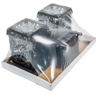 Nagy katedrális üvegmécses fekete 70gr 34cm 2db/#