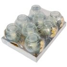 Orchideás gömb üvegmécses arany 35gr 20,5cm 8db/#