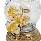 Orchideás gömb üvegmécses arany 35gr 20,5cm 8db/#