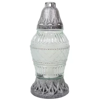 Csiszolt mintás, strasszos ezüst 55gr 25cm 8db/#