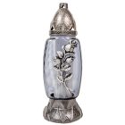 Rózsás üvegmécses szürke 105gr 32,5cm 6db/#