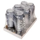 Rózsás üvegmécses szürke 105gr 32,5cm 6db/#