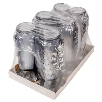 Rózsás üvegmécses szürke 105gr 32,5cm 6db/#