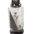 Liliomos strasszos üvegmécses fekete 110gr 29,5cm 8db/#