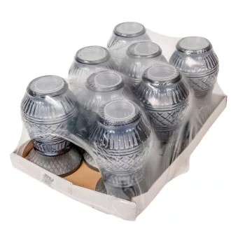 Csiszolt mintás üvegmécses szürke 70gr 24,5cm 8db/#