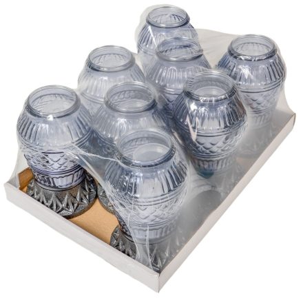 Csiszolt mintás üvegmécses szürke 55gr 25cm 8db/#