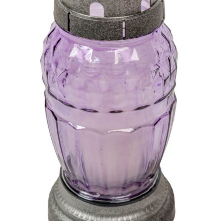 Szögletes nagy csepp üvegmécses lila 40gr 20,5cm 12db/#
