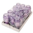 Szögletes nagy csepp üvegmécses lila 40gr 20,5cm 12db/#