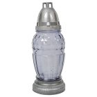 Szögletes nagy csepp üvegmécses szürke 40gr 20,5cm 12db/#