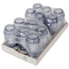 Szögletes nagy csepp üvegmécses szürke 40gr 20,5cm 12db/#