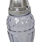 Szögletes nagy csepp üvegmécses szürke 40gr 20,5cm 12db/#