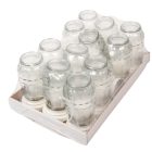 Szögletes nagy csepp üvegmécses fehér 40gr 20,5cm 12db/#