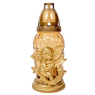 Angyalos nagy csepp üvegmécses arany 45gr 20,5cm 10db/#
