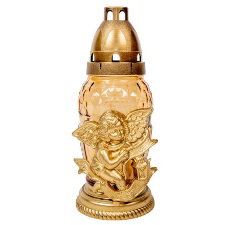 Angyalos nagy csepp üvegmécses arany 45gr 20,5cm 12db/#