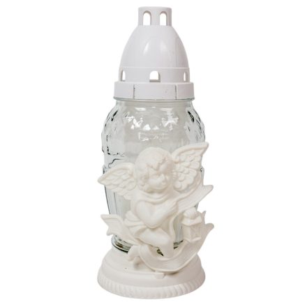 Angyalos nagy csepp üvegmécses fehér 45gr 20,5cm 12db/#