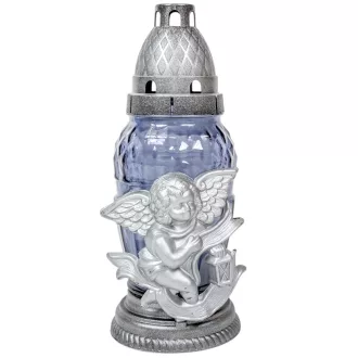 Angyalos nagy csepp üvegmécses szürke 45gr 20,5cm 10db/#