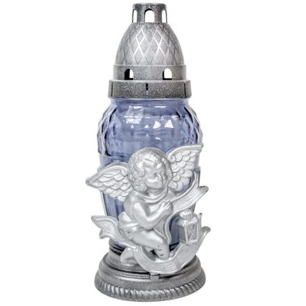 Angyalos nagy csepp üvegmécses szürke 45gr 20,5cm 12db/#