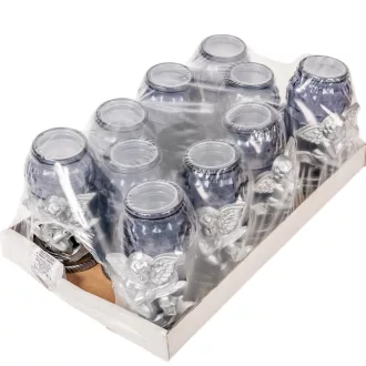 Angyalos nagy csepp üvegmécses szürke 45gr 20,5cm 10db/#