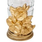 Orchideás nagy csepp üvegmécses arany 45gr 20,5cm 12db/#