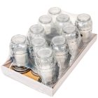 Orchideás nagy csepp üvegmécses ezüst 45gr 20,5cm 12db/#