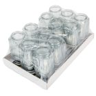 Hasáb forma üvegmécses fehér-ezüst 40gr 20,5cm 12db/#